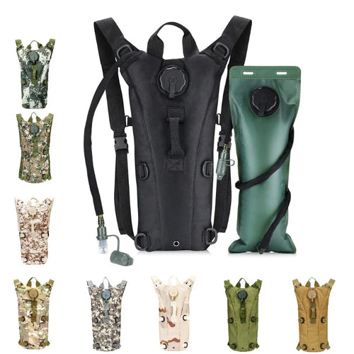 Tactical Hydration Pack Backpack Water-Proof Nylon Water Bag with 3 Liter Bladder for Hiking Cycling Climbing