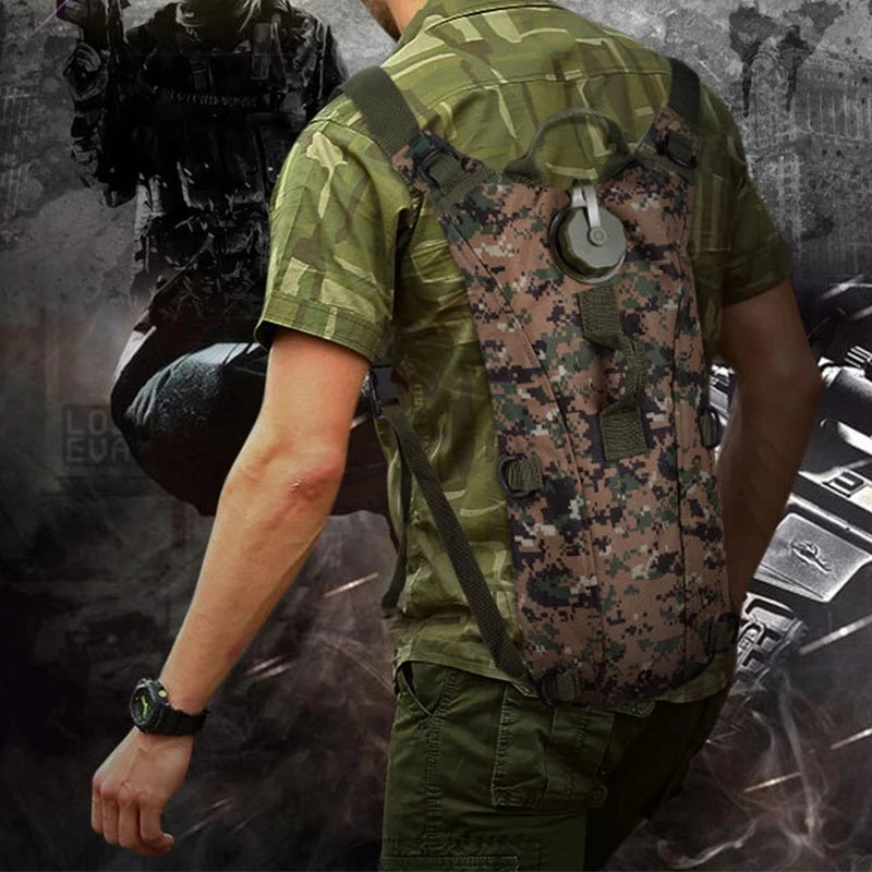 Tactical Hydration Pack Backpack Water-Proof Nylon Water Bag with 3 Liter Bladder for Hiking Cycling Climbing